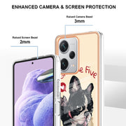 For Xiaomi Redmi Note 12 Pro+ Global Electroplating Marble Dual-side IMD Phone Case(Lucky Dog)
