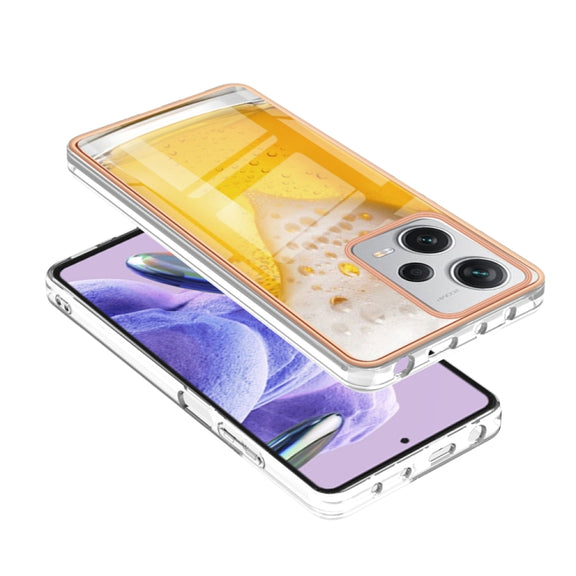 For Xiaomi Redmi Note 12 Pro+ Global Electroplating Marble Dual-side IMD Phone Case(Draft Beer)