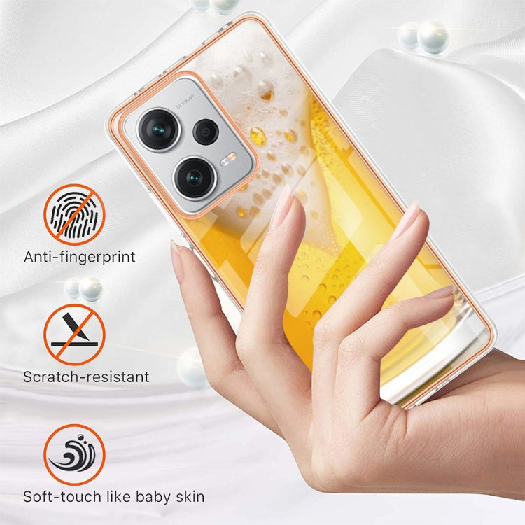 For Xiaomi Redmi Note 12 Pro+ Global Electroplating Marble Dual-side IMD Phone Case(Draft Beer)