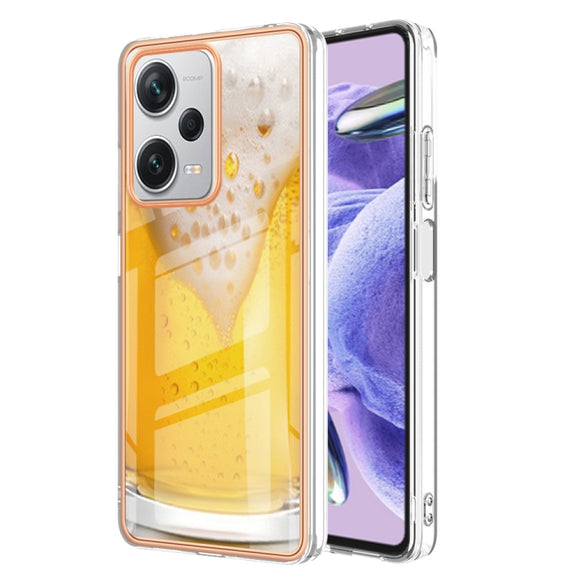 For Xiaomi Redmi Note 12 Pro+ Global Electroplating Marble Dual-side IMD Phone Case(Draft Beer)