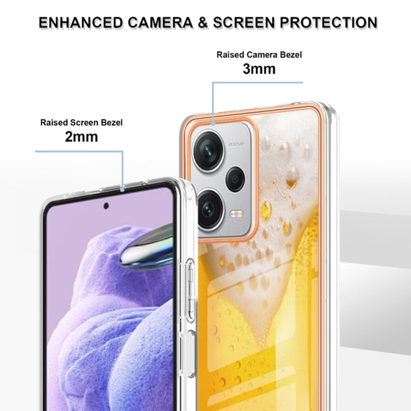 For Xiaomi Redmi Note 12 Pro+ Global Electroplating Marble Dual-side IMD Phone Case(Draft Beer)