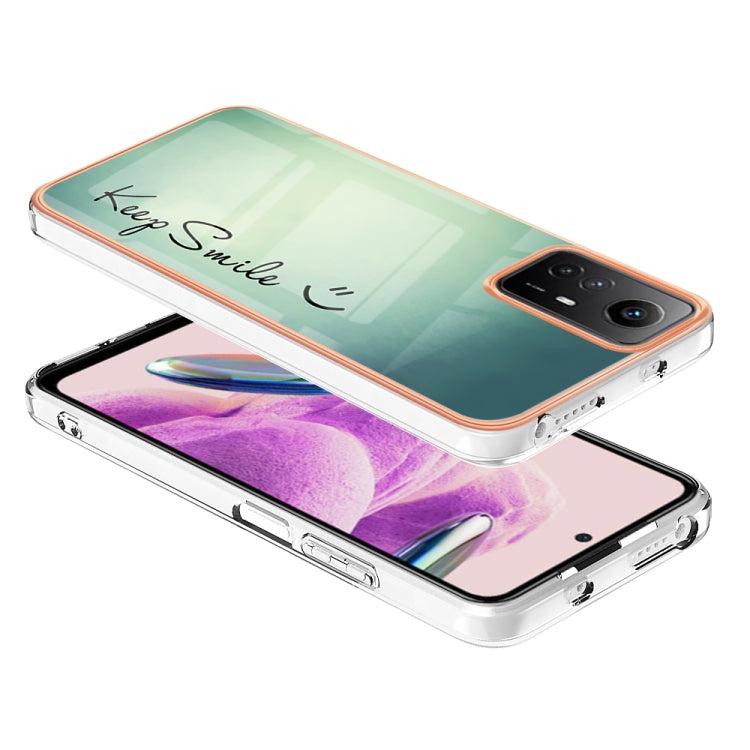 Xiaomi Redmi Note 12S 4G Electroplating Marble Dual-side IMD Phone Case(Smile)