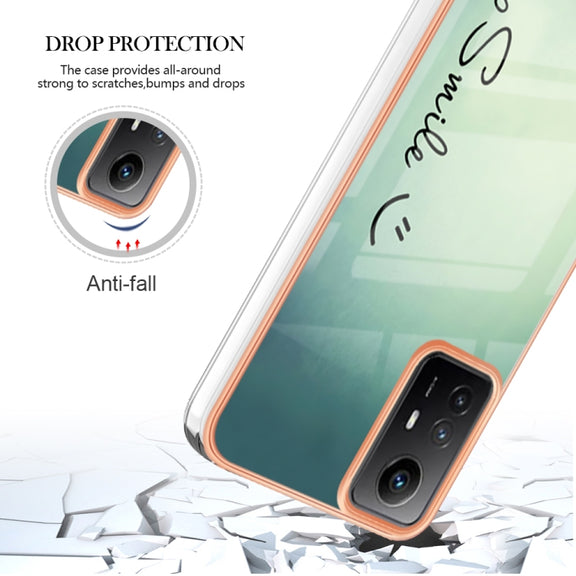 Xiaomi Redmi Note 12S 4G Electroplating Marble Dual-side IMD Phone Case(Smile)