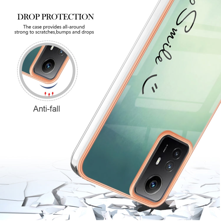 Xiaomi Redmi Note 12S 4G Electroplating Marble Dual-side IMD Phone Case(Smile)