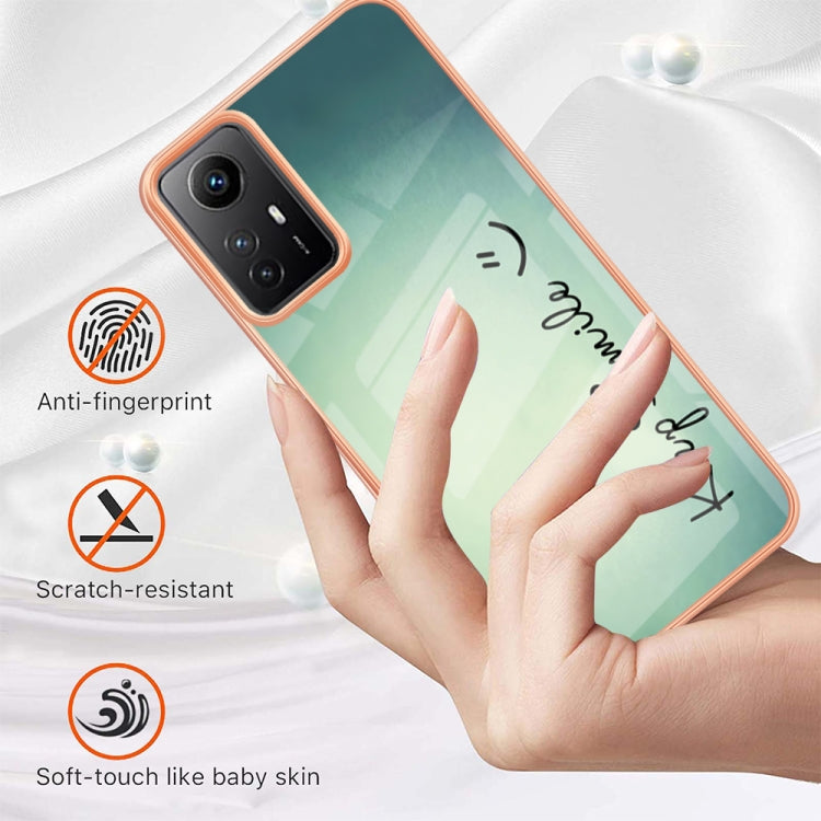 Xiaomi Redmi Note 12S 4G Electroplating Marble Dual-side IMD Phone Case(Smile)