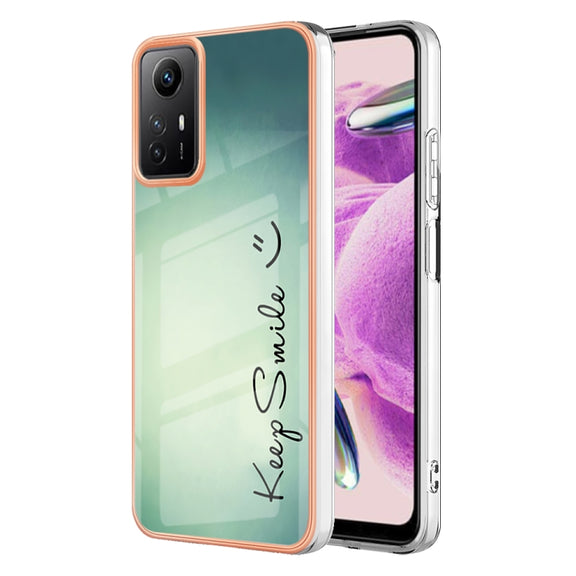 Xiaomi Redmi Note 12S 4G Electroplating Marble Dual-side IMD Phone Case(Smile)