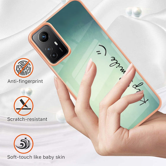Xiaomi Redmi Note 12S 4G Electroplating Marble Dual-side IMD Phone Case(Smile)