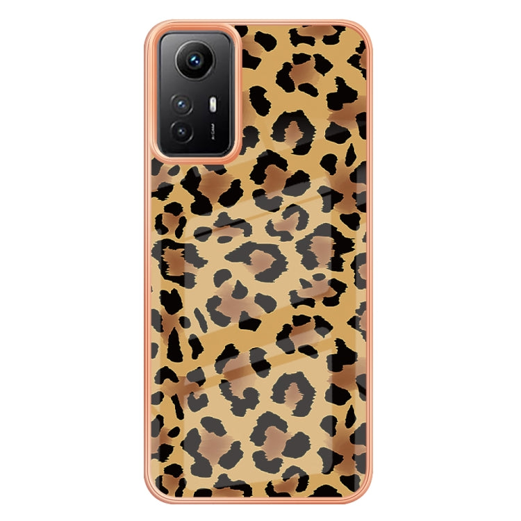 Xiaomi Redmi Note 12S 4G Electroplating Marble Dual-side IMD Phone Case(Leopard Print)