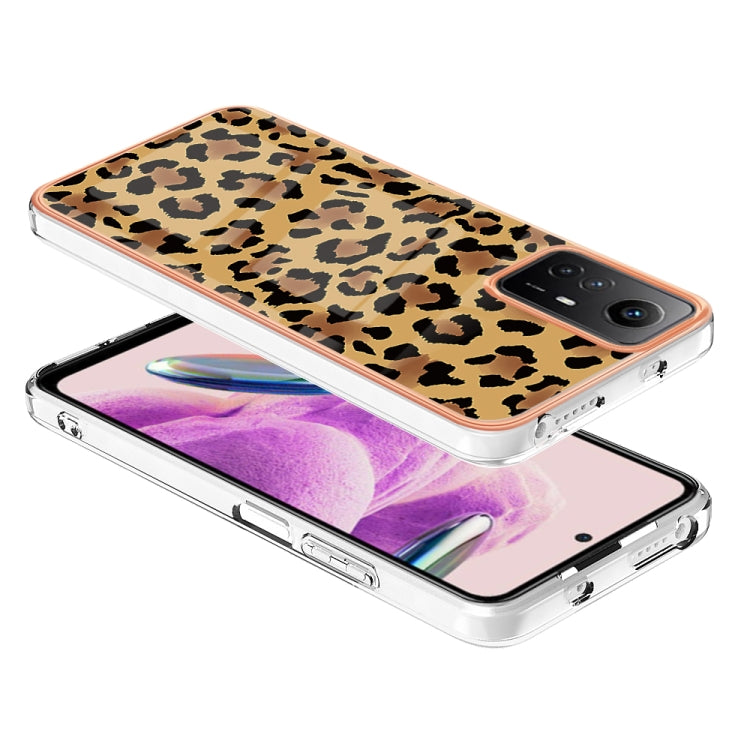 Xiaomi Redmi Note 12S 4G Electroplating Marble Dual-side IMD Phone Case(Leopard Print)