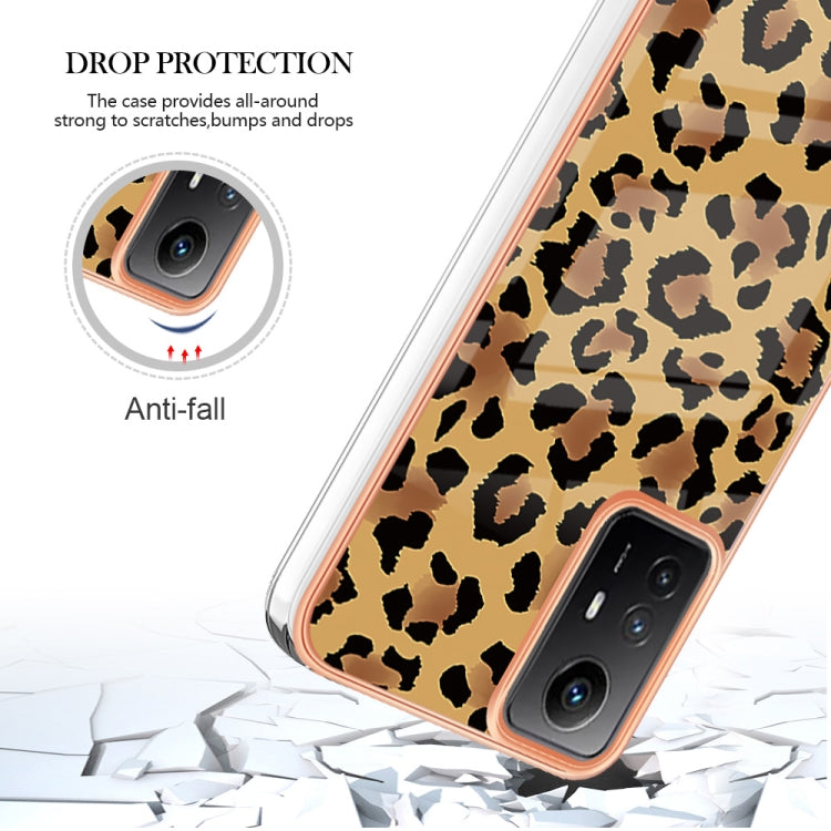 Xiaomi Redmi Note 12S 4G Electroplating Marble Dual-side IMD Phone Case(Leopard Print)