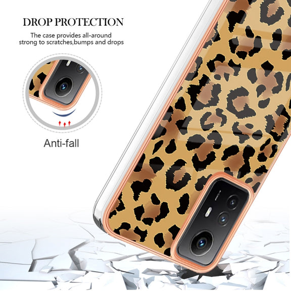 Xiaomi Redmi Note 12S 4G Electroplating Marble Dual-side IMD Phone Case(Leopard Print)