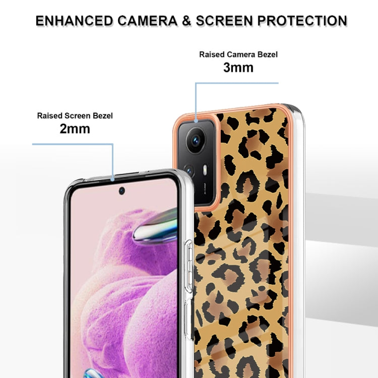 Xiaomi Redmi Note 12S 4G Electroplating Marble Dual-side IMD Phone Case(Leopard Print)