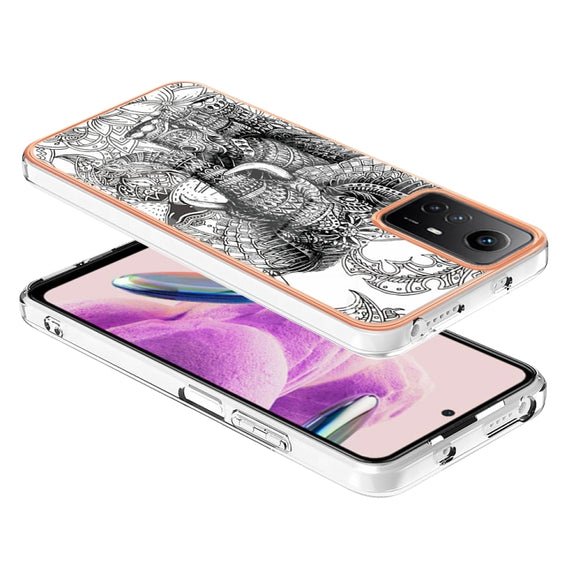 Xiaomi Redmi Note 12S 4G Electroplating Marble Dual-side IMD Phone Case(Totem Elephant)