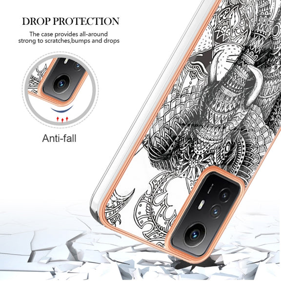 Xiaomi Redmi Note 12S 4G Electroplating Marble Dual-side IMD Phone Case(Totem Elephant)
