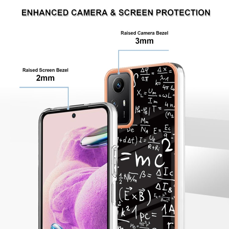 Xiaomi Redmi Note 12S 4G Electroplating Marble Dual-side IMD Phone Case(Equation)