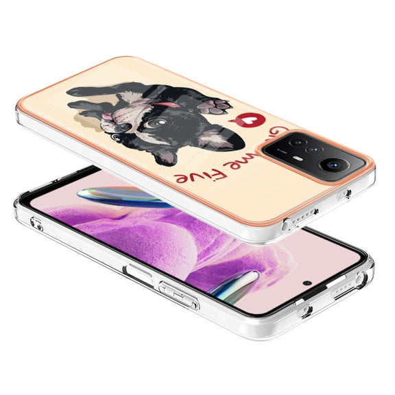 Xiaomi Redmi Note 12S 4G Electroplating Marble Dual-side IMD Phone Case(Lucky Dog)