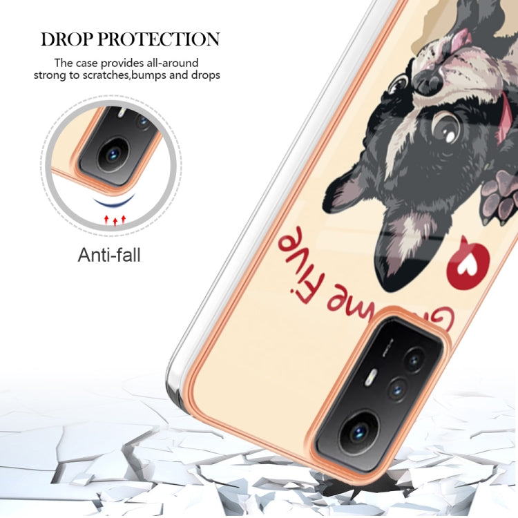 Xiaomi Redmi Note 12S 4G Electroplating Marble Dual-side IMD Phone Case(Lucky Dog)