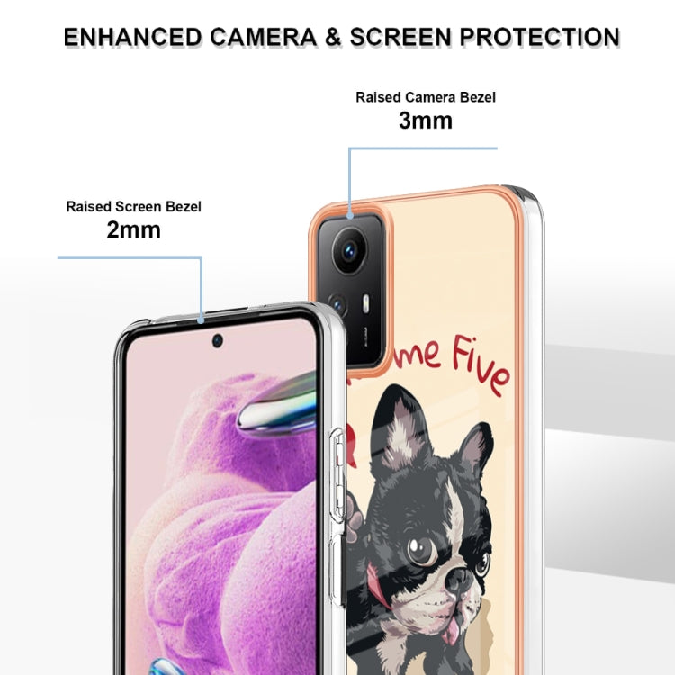 Xiaomi Redmi Note 12S 4G Electroplating Marble Dual-side IMD Phone Case(Lucky Dog)