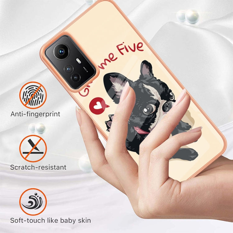 Xiaomi Redmi Note 12S 4G Electroplating Marble Dual-side IMD Phone Case(Lucky Dog)