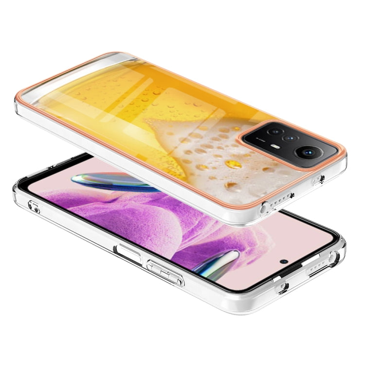 Xiaomi Redmi Note 12S 4G Electroplating Marble Dual-side IMD Phone Case(Draft Beer)