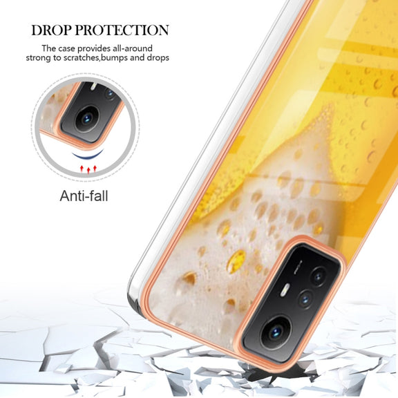 Xiaomi Redmi Note 12S 4G Electroplating Marble Dual-side IMD Phone Case(Draft Beer)