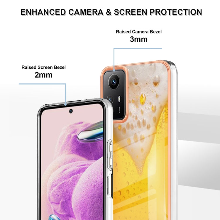 Xiaomi Redmi Note 12S 4G Electroplating Marble Dual-side IMD Phone Case(Draft Beer)