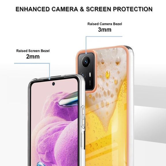 Xiaomi Redmi Note 12S 4G Electroplating Marble Dual-side IMD Phone Case(Draft Beer)