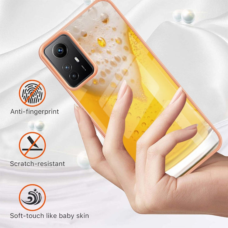 Xiaomi Redmi Note 12S 4G Electroplating Marble Dual-side IMD Phone Case(Draft Beer)
