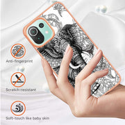 For Xiaomi 11 Lite Electroplating Marble Dual-side IMD Phone Case(Totem Elephant)