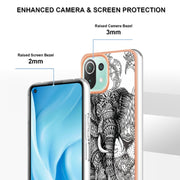 For Xiaomi 11 Lite Electroplating Marble Dual-side IMD Phone Case(Totem Elephant)