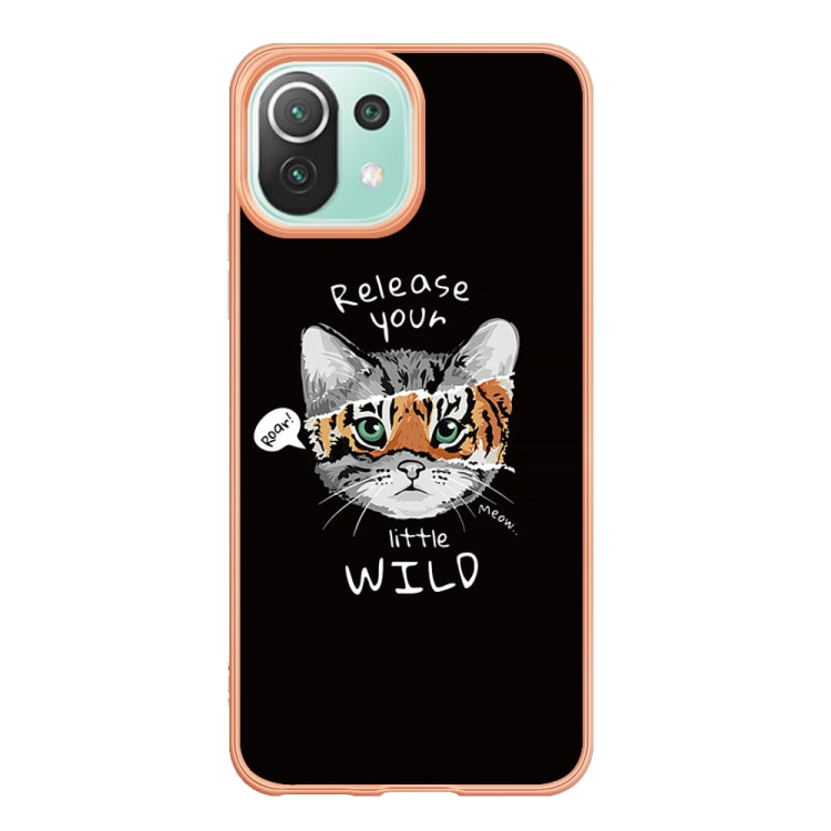 For Xiaomi 11 Lite Electroplating Marble Dual-side IMD Phone Case(Natural Growth)