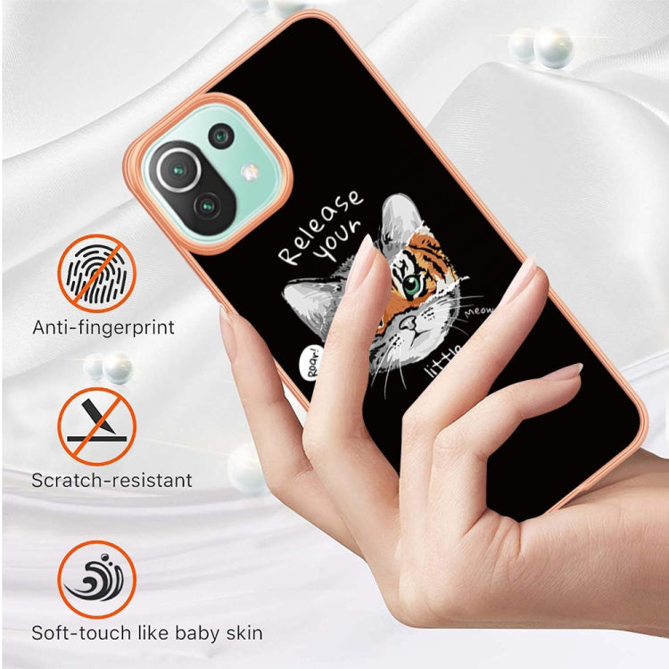 For Xiaomi 11 Lite Electroplating Marble Dual-side IMD Phone Case(Natural Growth)