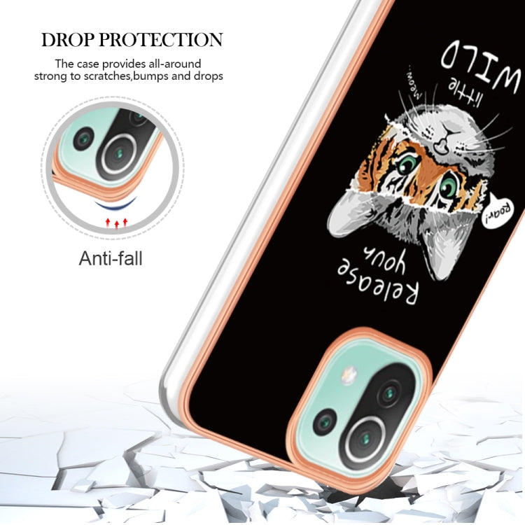 For Xiaomi 11 Lite Electroplating Marble Dual-side IMD Phone Case(Natural Growth)