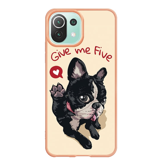 For Xiaomi 11 Lite Electroplating Marble Dual-side IMD Phone Case(Lucky Dog)