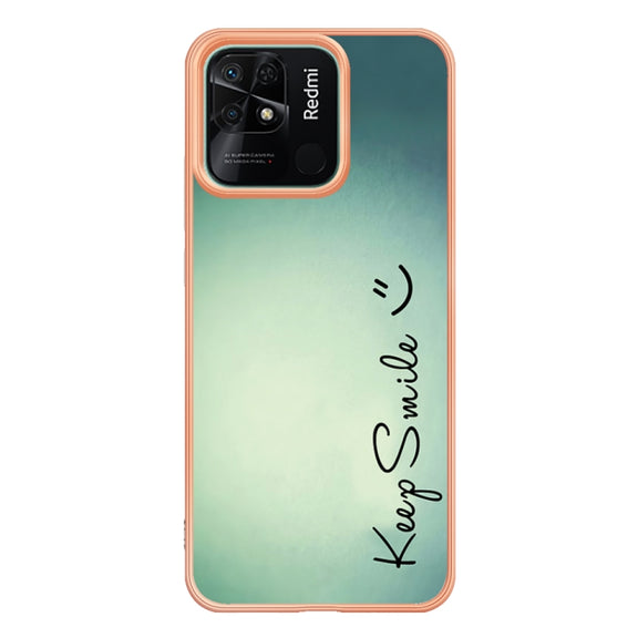 For Xiaomi Redmi 10C Electroplating Marble Dual-side IMD Phone Case(Smile)
