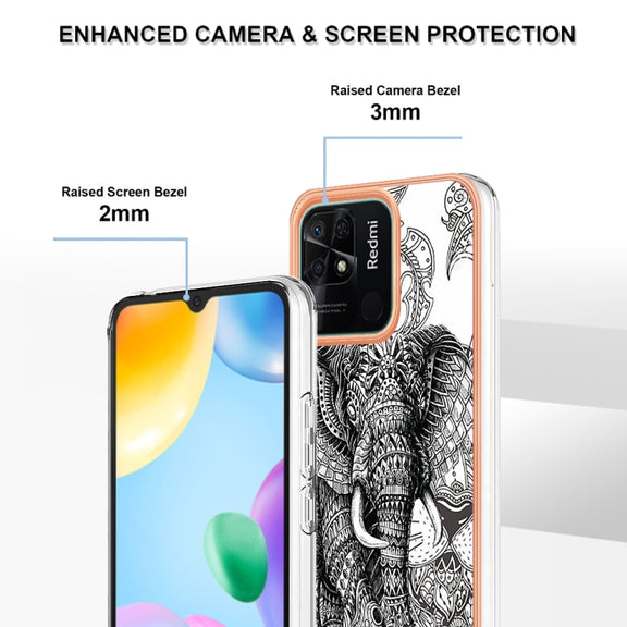 For Xiaomi Redmi 10C Electroplating Marble Dual-side IMD Phone Case(Totem Elephant)