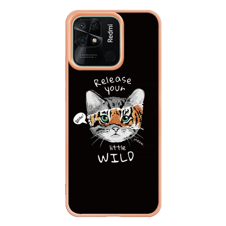 For Xiaomi Redmi 10C Electroplating Marble Dual-side IMD Phone Case(Natural Growth)