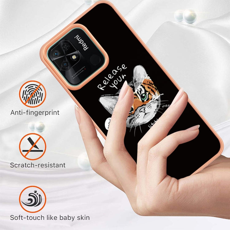 For Xiaomi Redmi 10C Electroplating Marble Dual-side IMD Phone Case(Natural Growth)