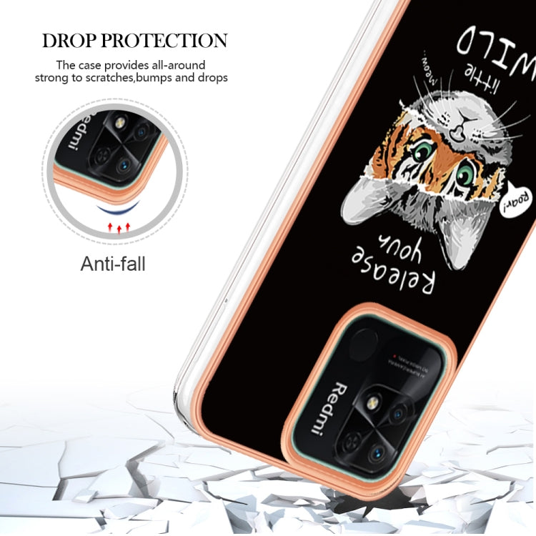 For Xiaomi Redmi 10C Electroplating Marble Dual-side IMD Phone Case(Natural Growth)
