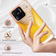 For Xiaomi Redmi 10C Electroplating Marble Dual-side IMD Phone Case(Draft Beer)