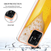 For Xiaomi Redmi 10C Electroplating Marble Dual-side IMD Phone Case(Draft Beer)