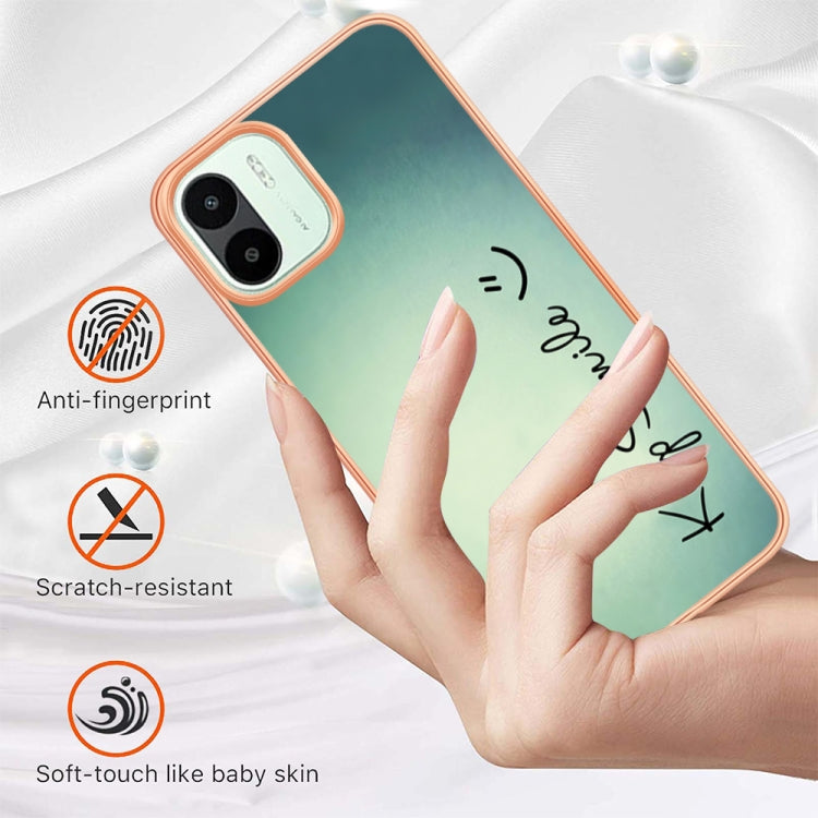 For Xiaomi Redmi A1 Electroplating Marble Dual-side IMD Phone Case(Smile)