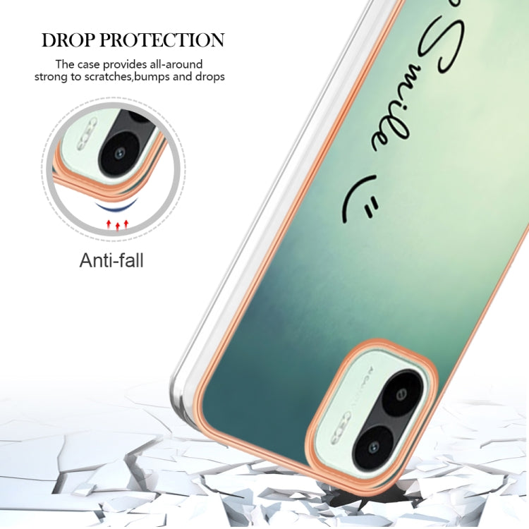 For Xiaomi Redmi A1 Electroplating Marble Dual-side IMD Phone Case(Smile)