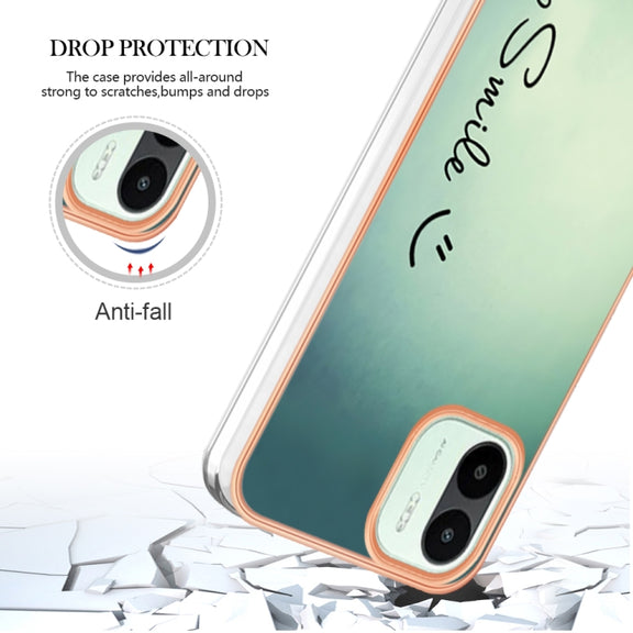 For Xiaomi Redmi A1 Electroplating Marble Dual-side IMD Phone Case(Smile)