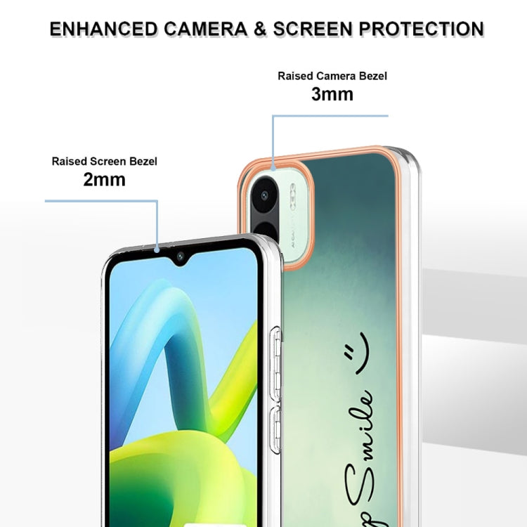 For Xiaomi Redmi A1 Electroplating Marble Dual-side IMD Phone Case(Smile)