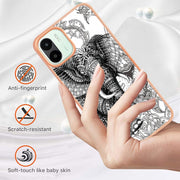 For Xiaomi Redmi A1 Electroplating Marble Dual-side IMD Phone Case(Totem Elephant)