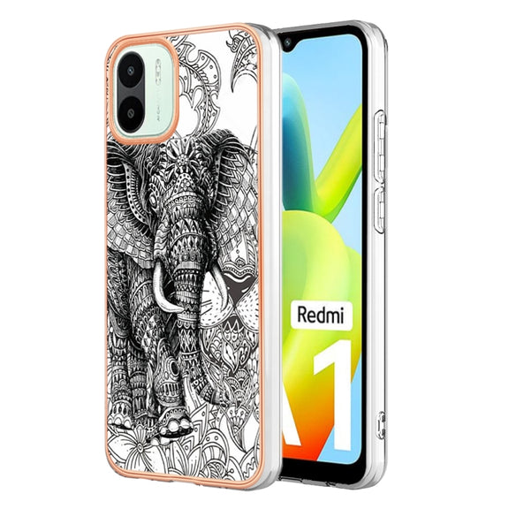 For Xiaomi Redmi A1 Electroplating Marble Dual-side IMD Phone Case(Totem Elephant)