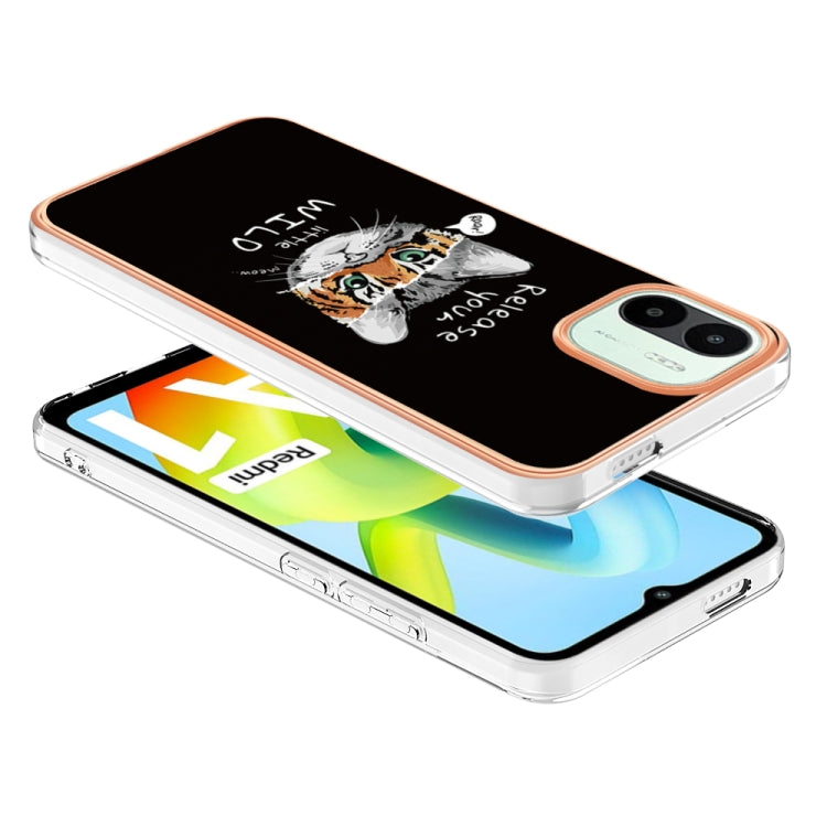 For Xiaomi Redmi A1 Electroplating Marble Dual-side IMD Phone Case(Natural Growth)