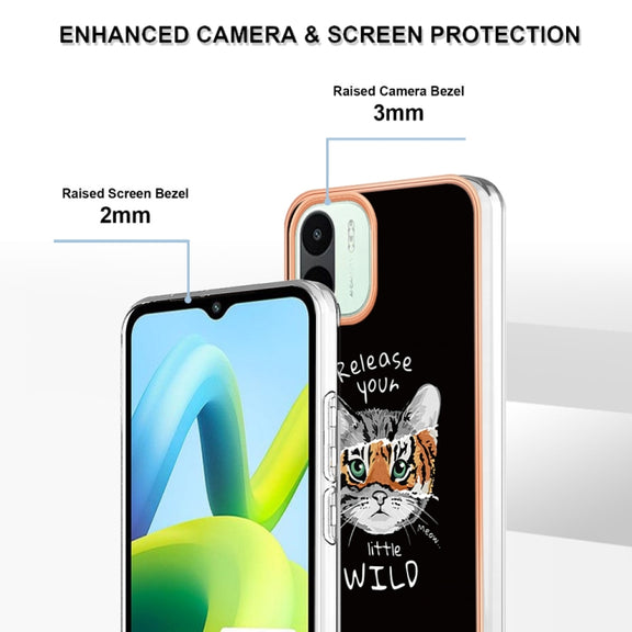 For Xiaomi Redmi A1 Electroplating Marble Dual-side IMD Phone Case(Natural Growth)