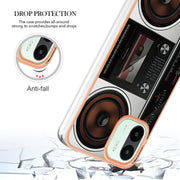 For Xiaomi Redmi A1 Electroplating Marble Dual-side IMD Phone Case(Retro Radio)